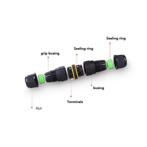 Underground IP68 Electrical Waterproof Cable Connectors 2 Channel 2~3 Pins M16 Outdoor