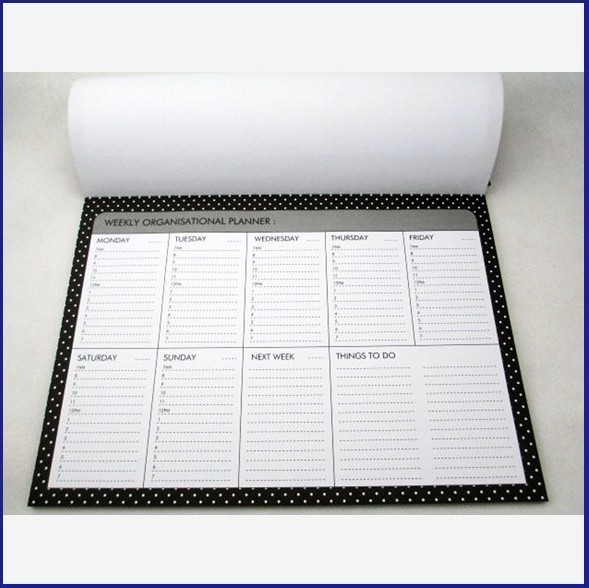 high quality Weekly Organisational planner with 9 pads