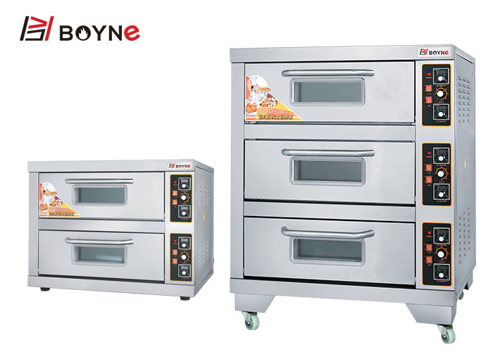 Commerial Stainless Steel Bakery Shop Double Deck Two Layer Oven With Viwing Door