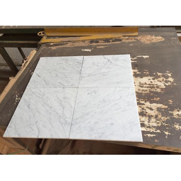 Customized White Carrara Marble Natural Stone Tiles Polished Surface