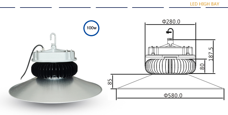 150W LED high bay for industrial lighting 5 years warranty