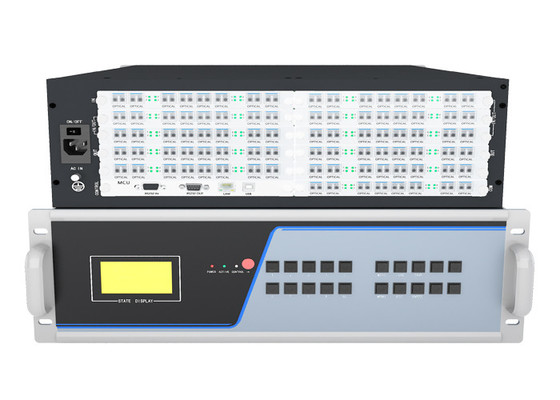 40 Ports Fiber KVM Matrix Node With 4K60 4:4:4, SFP I/O, Video Wall Card & <16ms Latency