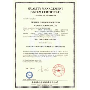 Chizhou Fuchang Machinery Manufacturing Co.,Ltd Certifications