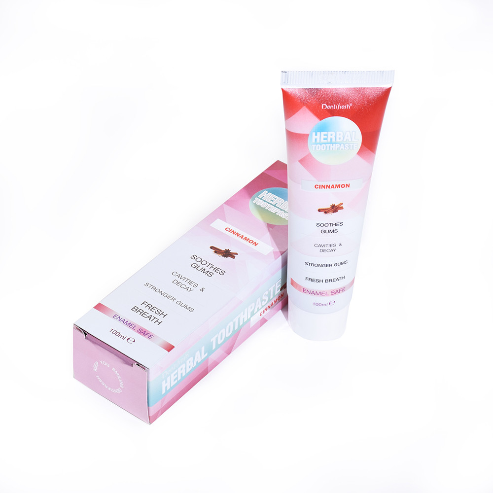 Dentifresh Herbal Cinnamon Toothpaste - 100ml Soothes Gums Prevents Cavities & Decay