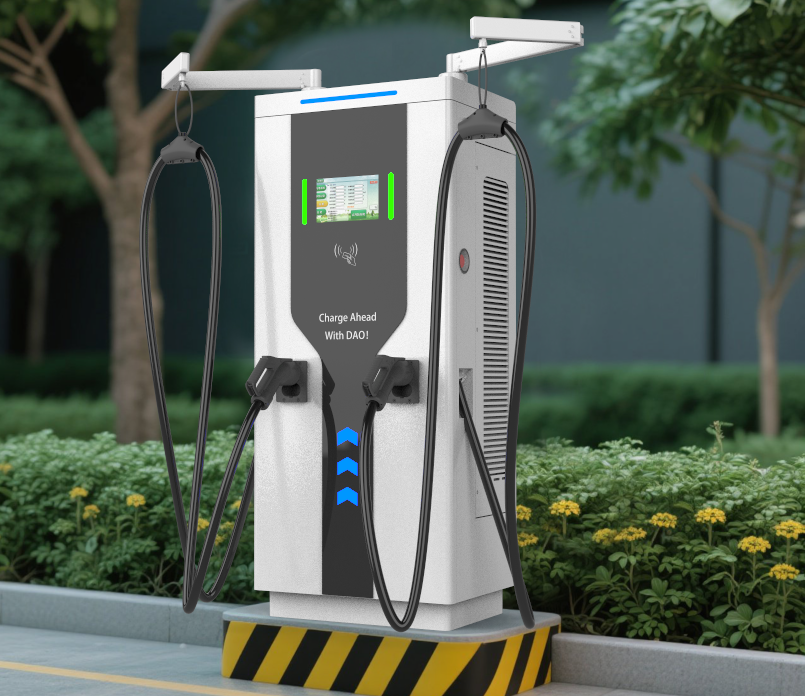Commercial 160kW DC EV Charger | Large Touchscreen + Cable Traction System | Silent & Energy-Saving