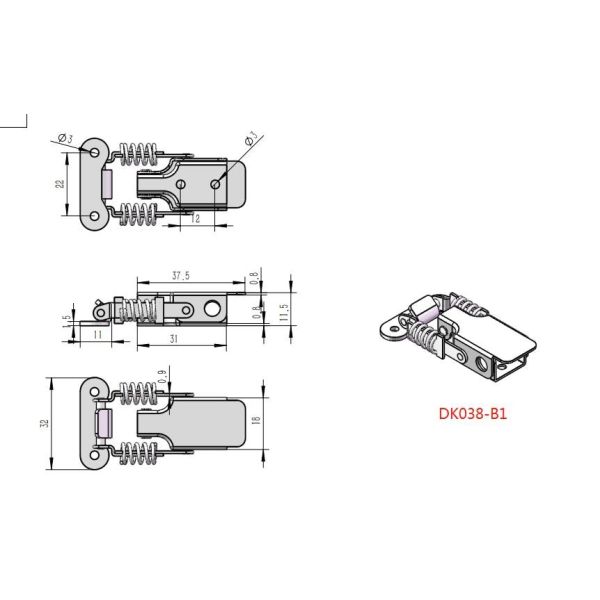 ODM Stainless Steel Toggle Hook Latches Anti Vibrating Shock Absorption
