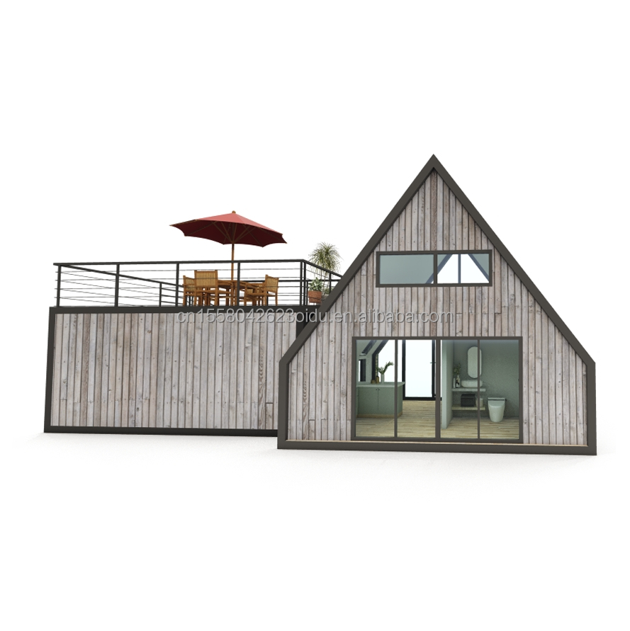 EU Modern Design Wooden Container House for Couples' Holiday or Hotel Main Structure Galvanized Steel Square Tubes