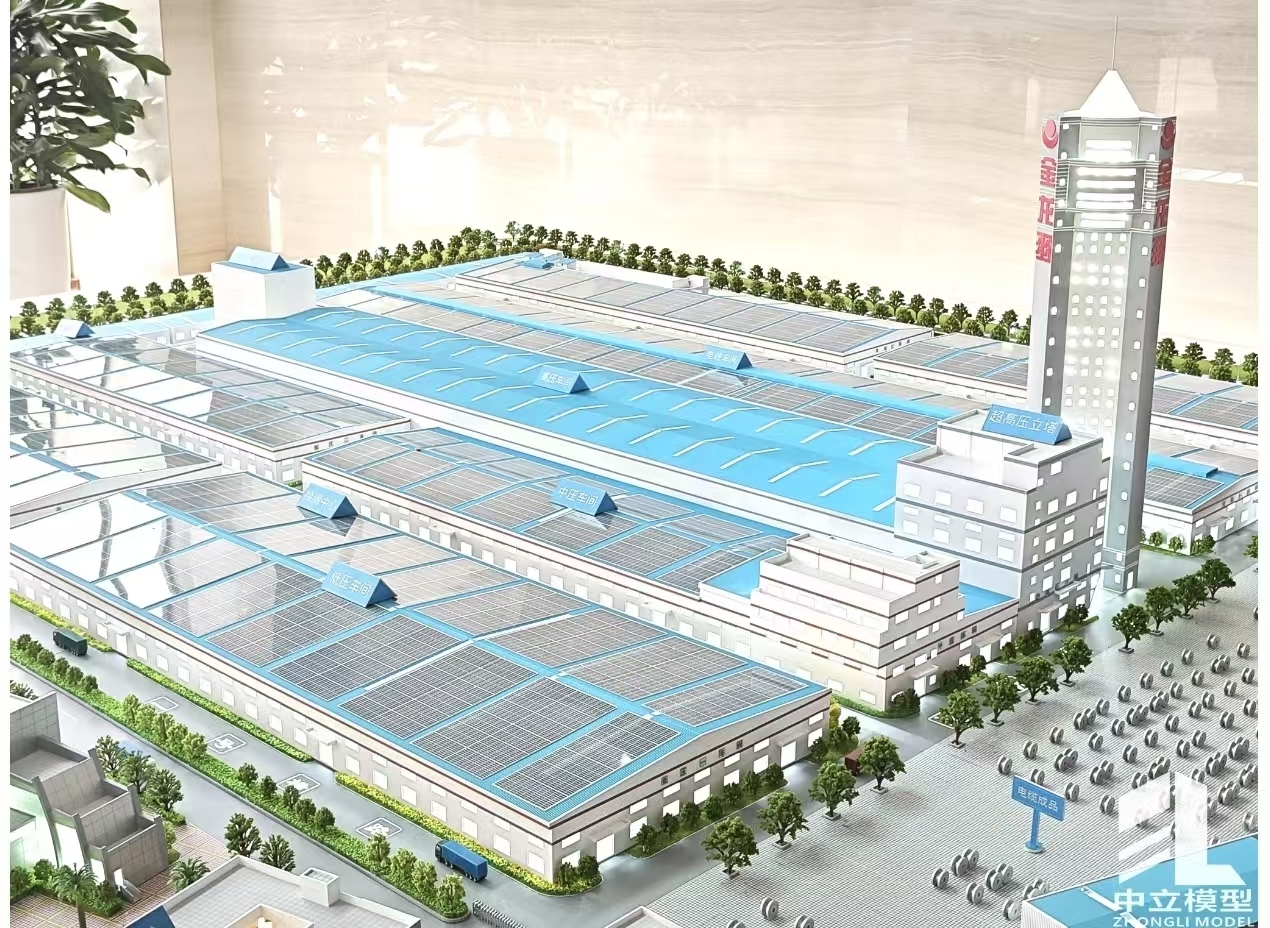 Industrial Park Models Architectural 1:150 Factory Scale Model With Infrastructure
