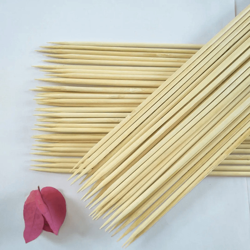 Natural Bamboo Disposable BBQ Skewer Sticks For Outdoor Camping And Business Gifts