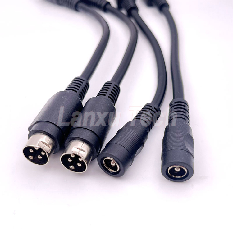4 Pin Mini DIN to DC Female Jack 5.5x2.1mm Power Extension Cable for Camera DVD TV PC Barcode Printer