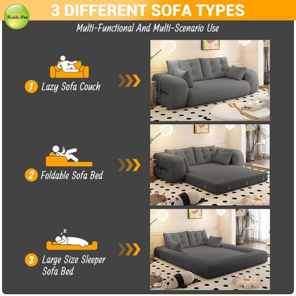 2 Seater Vacuum Packed Compressed Sofa Bed for Space-Saving Living Room Furniture