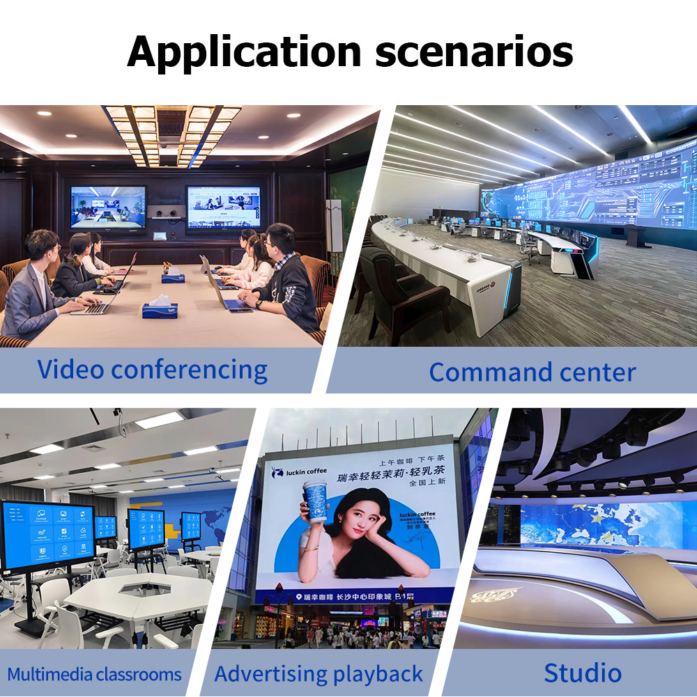 2x2 3x2 Video Wall Matrix Controller 4K60 8 in 9 Out Video Wall Controller Rs232 HDMI/DP Network Web Control