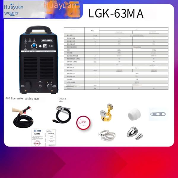 Digital Inverter Air Plasma Cutting Machine Plasma Cutter Plasma Cutting Power Source Case Max Green Duty LGK HUAYUAN