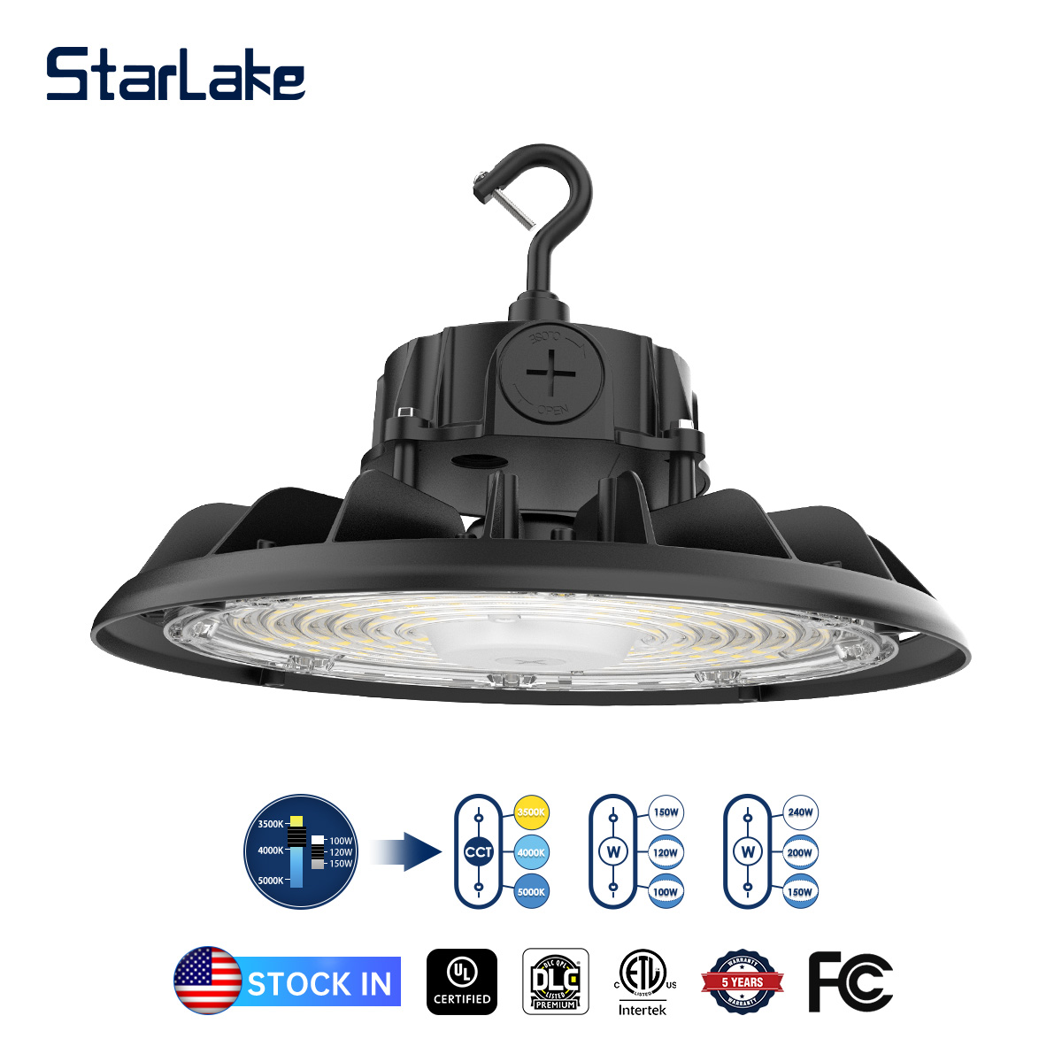 Dimmable 100W-300W IP65 LED High Bay Light for Warehouse