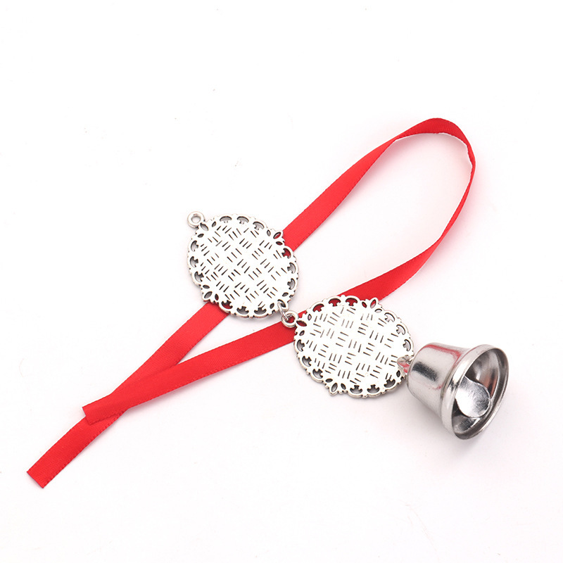 Custom Christmas Decoration Double Charms Bell Metal Xmas Pendent Sublimation Christmas Ornaments