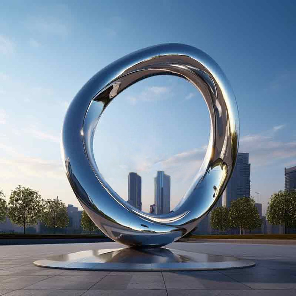 Modern Metal Art Large Outdoor Matt Stainless Steel DNA Sculpture