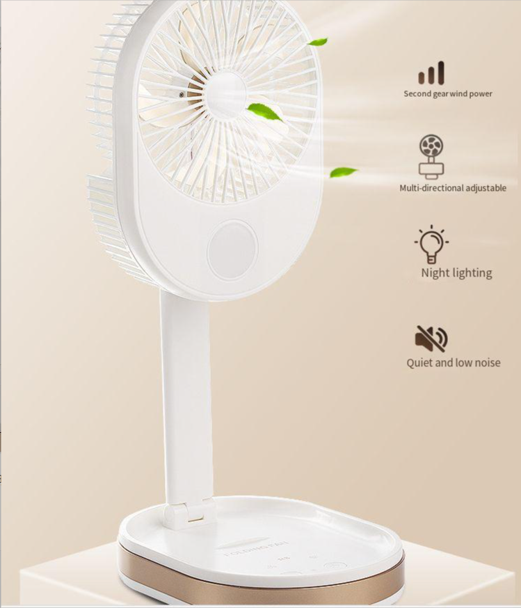 English Operating Language Portable USB Charging Foldable Small Fan for Home Office