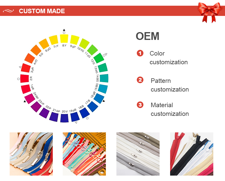 Manufacturer supply white zipper custom zip head