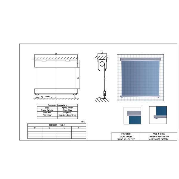 Solar blinds-Solar Shades Spring Roller-Anti glare sunscreen-FEIHANG MARINE