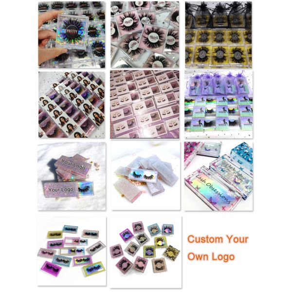 Printable Rectanglar Empty Lash Packaging Boxes With Coated Paper