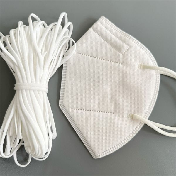 Thin Soft Flat Elastic Cord 5mm 6mm 4mm Polyester Spandex Flat For 3D Face Mask