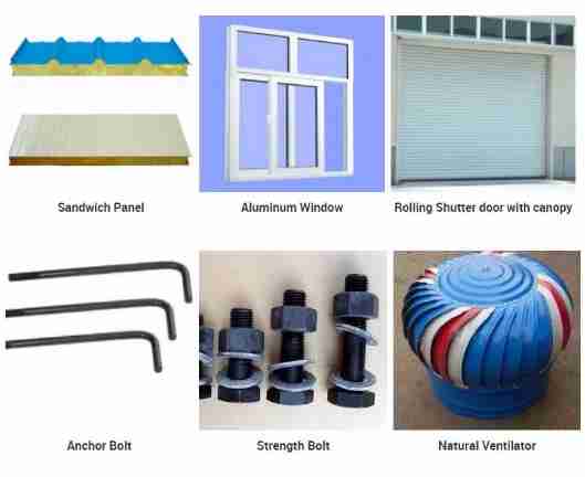 Stable Prefab Steel Structure Building Metal Frame Workshop With Administration Office