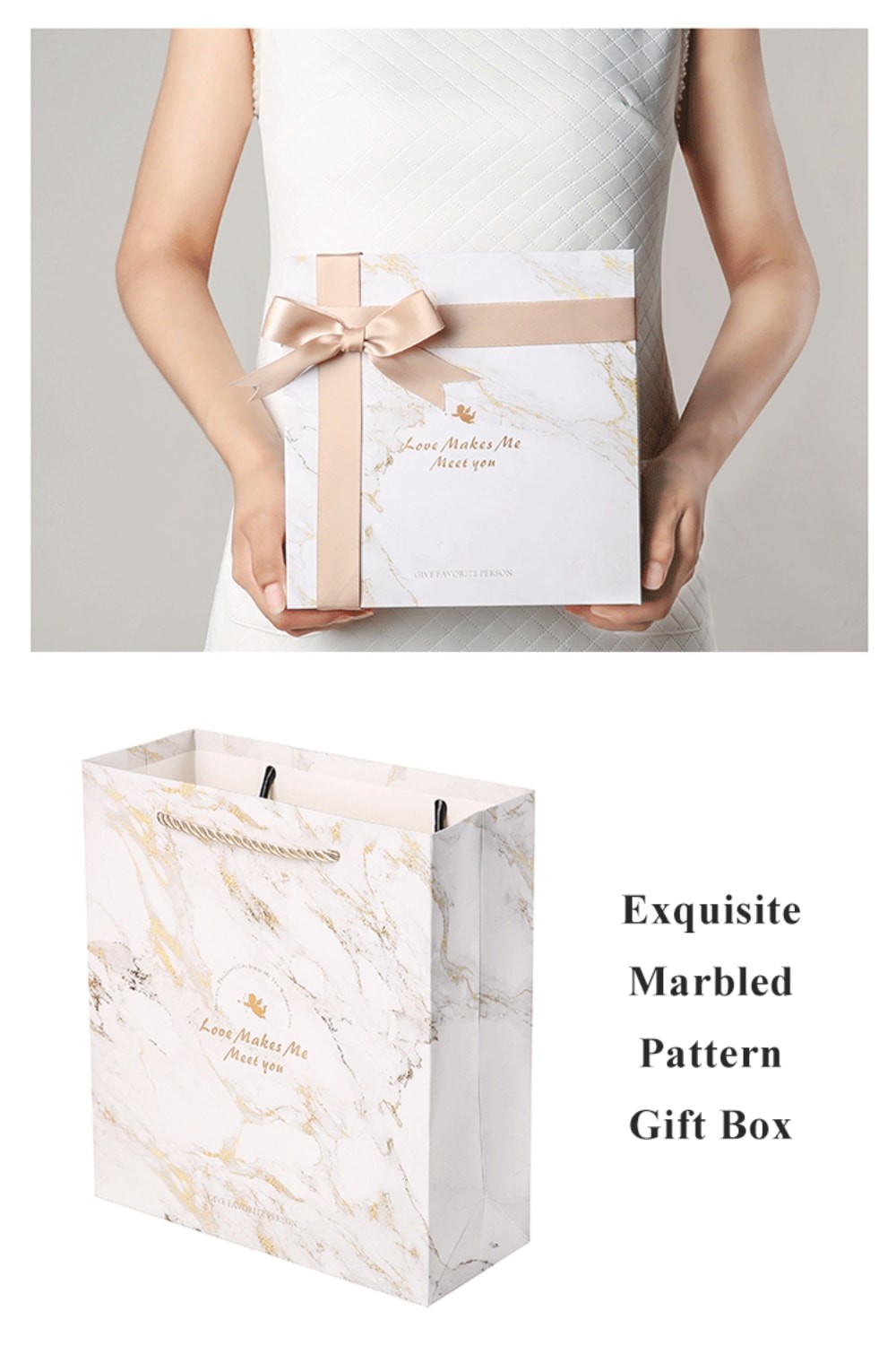21*21*9cm Marble Texture Rigid Paper Gift Box , Lift Off Lid Box For Wedding Favor