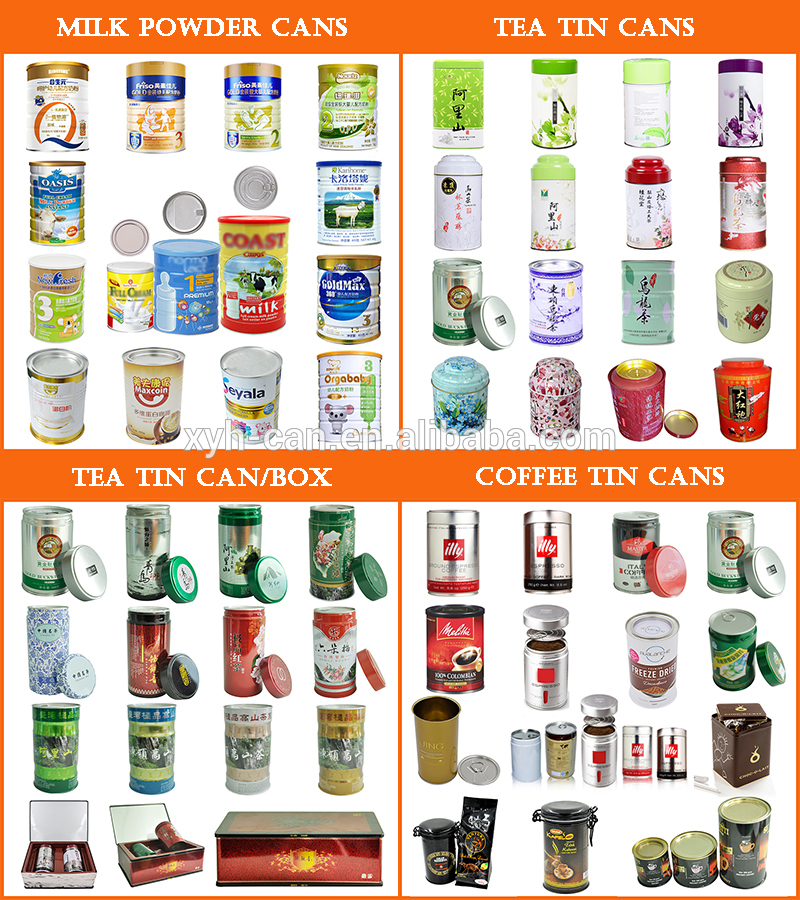 Tea Tin Can Food Grade Standard Round Tinplate Packaging For Jasmine Tea Black Tea