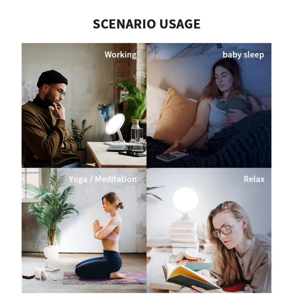 Portable Mood Treatment SAD Dimmable Light Wireless Charging Therapy Light Therapy Sad Lamp Emotional Sad Light Therapy Lamp