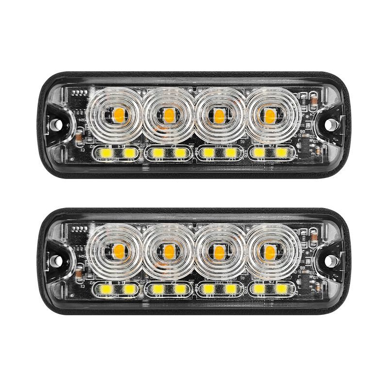 4 LED Strobe Warning Light Strobe Grille Flashing Light Bar Truck Car
