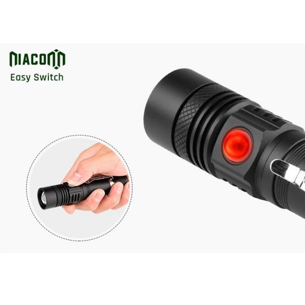 Zoom Function Micro Usb Rechargeable Flashlight With CREE XML T6