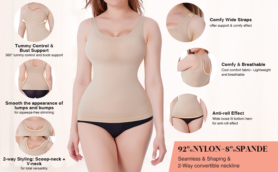 Medium Control Women's Shapewear Bodysuit XS XL 3XL Sizes in Spandex / Nylon Fabric