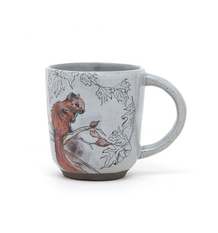 Custom Printed Coffee Mugs Animal Ceramic Mug With 3D Decal On Glaze For Harvest