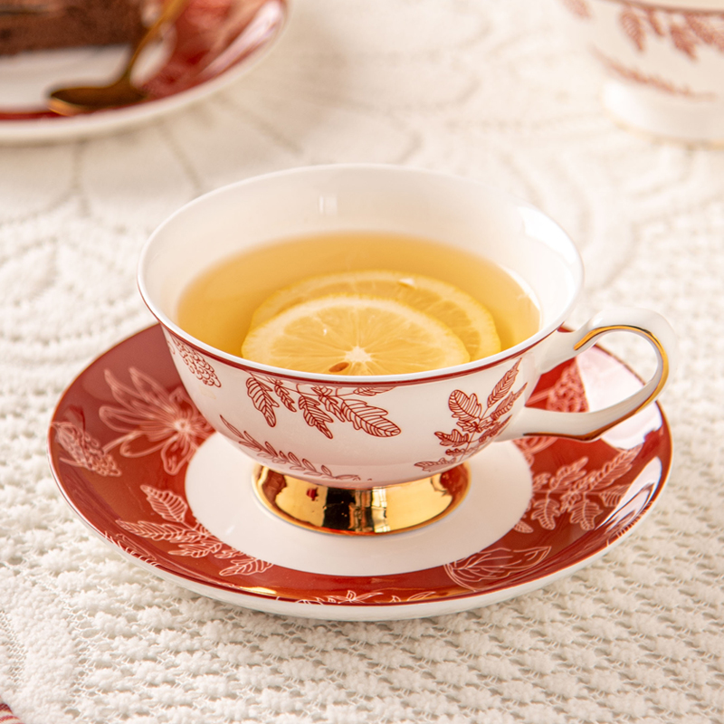 Ceramic Type Porcelain 2024 Year Cup 200ml Chinese Year Mug Gift Coffee Cup And Saucer