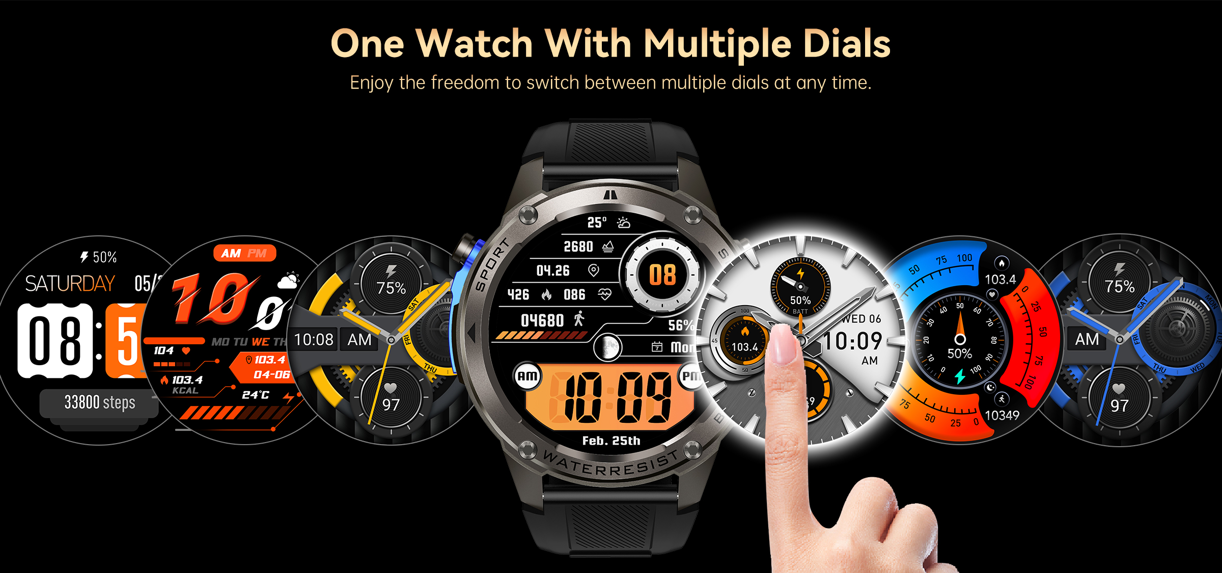 5ATM Waterproof GPS Smart Watch with 1.43" AMOLED Display & ATS3085L Chip