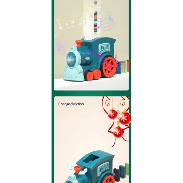 Plastic Electric Music Lighting Toy Trains for Age 4-6Y DIY Domino Automatic Licensing