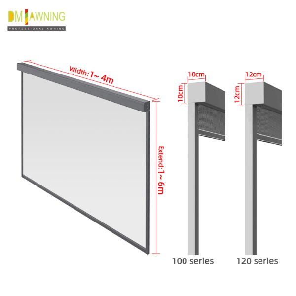Windows Patio Zip Track Blinds Clear Windproof Roller Blinds