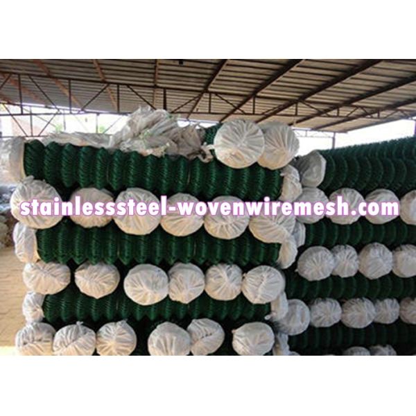 Safe And Flexible Pvc Coated Wire Fence , Diamond Chain Mesh Fencing Roll