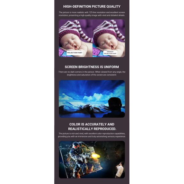 Water-based Projection Paint True Color Presentation Water-soluble and Pollution-free Wall Projection Coating for Home Theaters