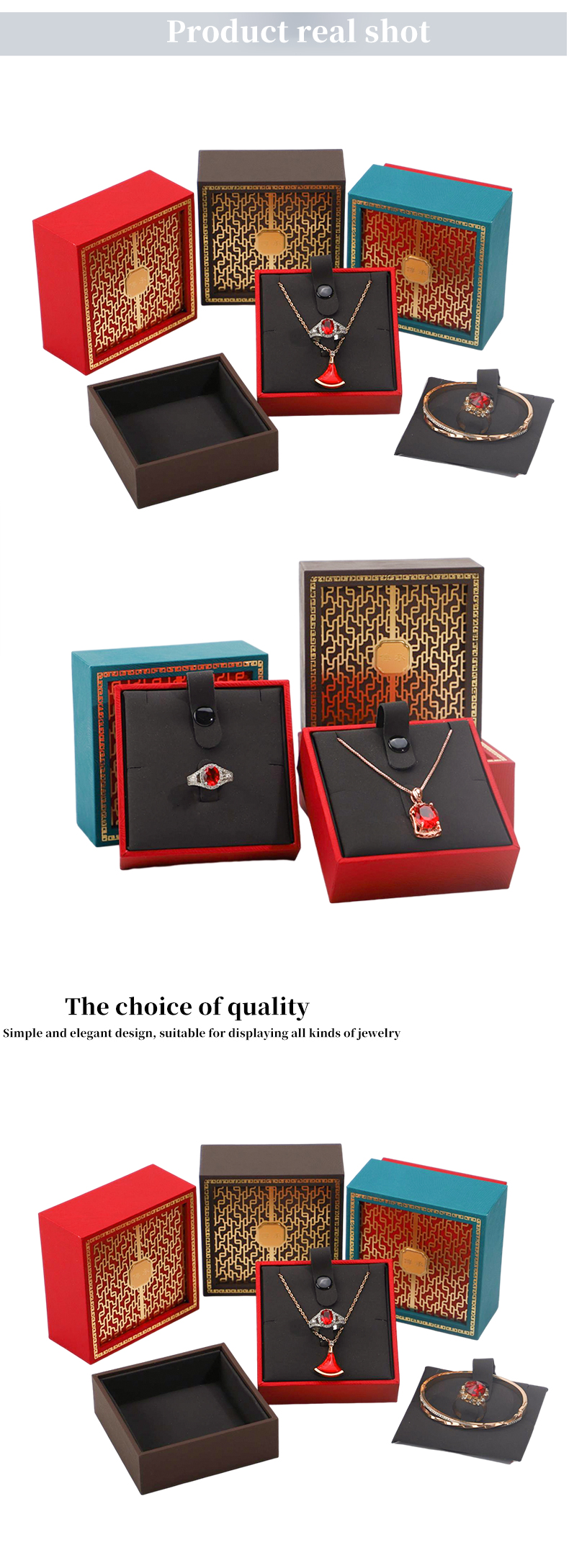 Custom Logo Green Wooden Jewelry Box Necklace and Bracelet Box Packaging