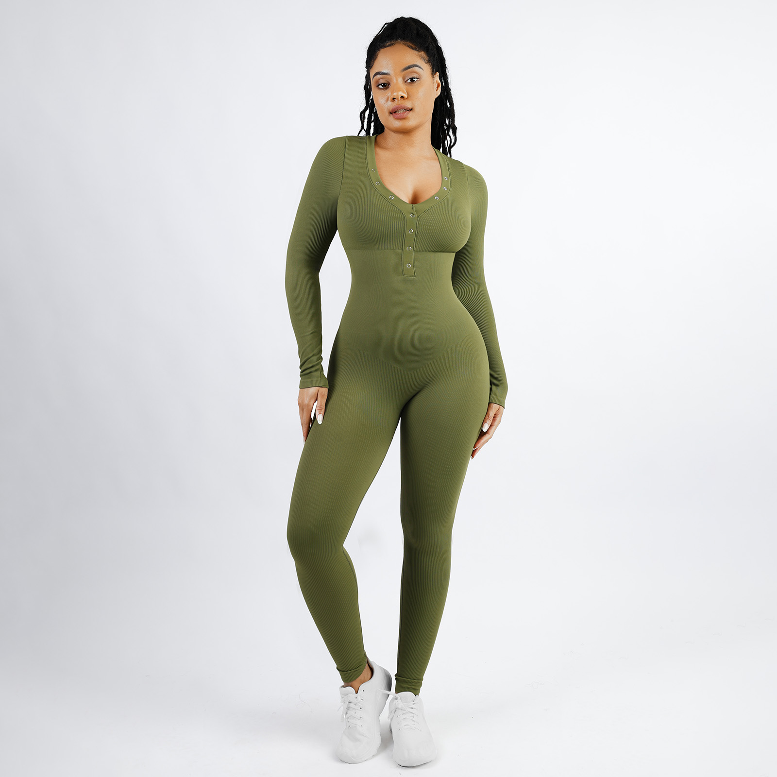2023 Women Seamless One Piece Long Sleeve Tummy Control Body Shaping Jumpsuit Bodysuit