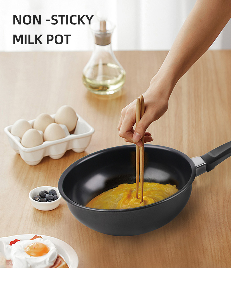 New Design Kitchen Cooking Sauce Pan Cookware Milk Pot Non-stick Iron Saucepan Cookware Pot With Bakelite Handle