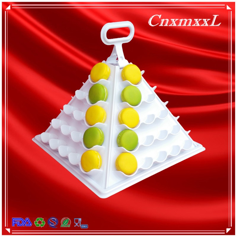 Eco Friendly Food Grade Macaron Pyramid Display 5 Tier Macaron Tower SGS