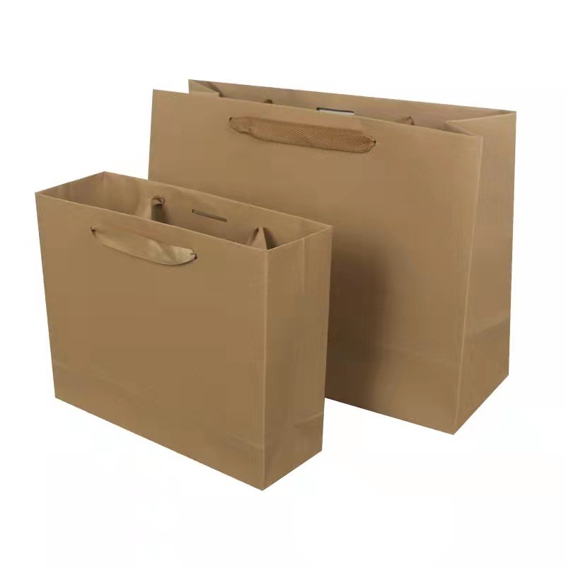 Reusable Custom Printed Paper Bags white Kraft Paper Gift Bags