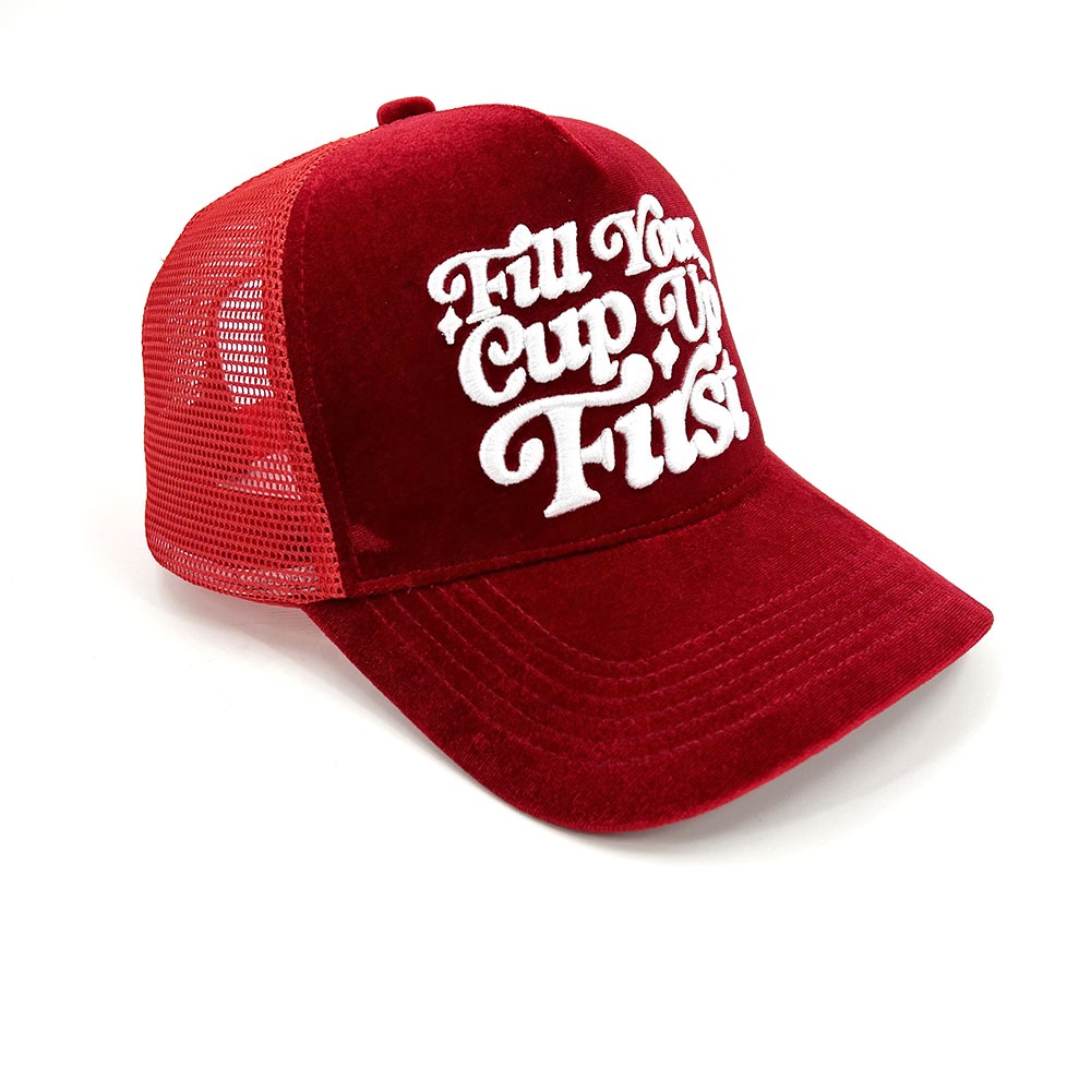 A Frame Cotton Fabric Mens Baseball Hat 5 Panel Custom Embroidered Logo