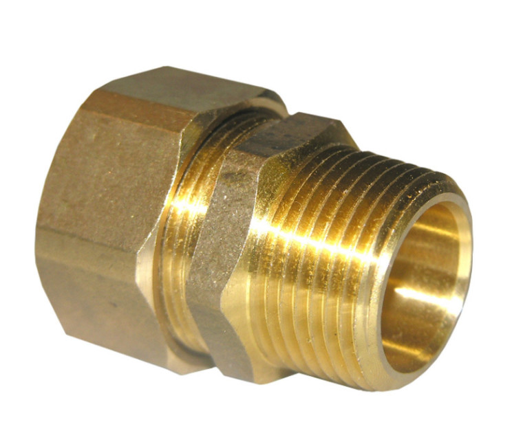 1/2" Comp X 3/4" NPT Compression Union Fitting , OEM Brass Compression Union