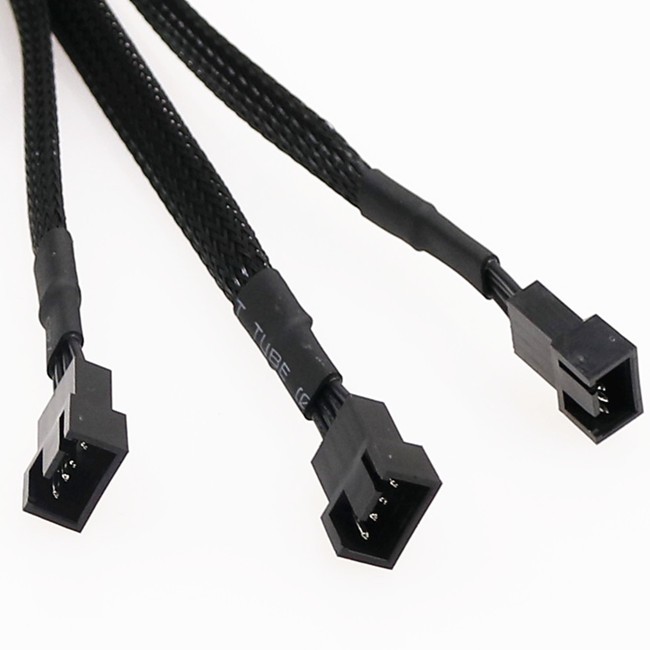 PWM Fan Splitter Adapter Cable Sleeved Braided Y Splitter Computer PC 4 Pin Fan Extension Power Cable1 to 9 Converter