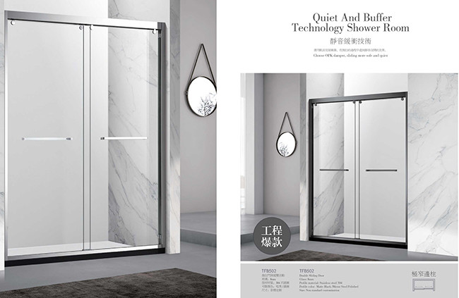 Sliding Door Bathroom Shower Enclosure , Rectangular Frameless Shower Room