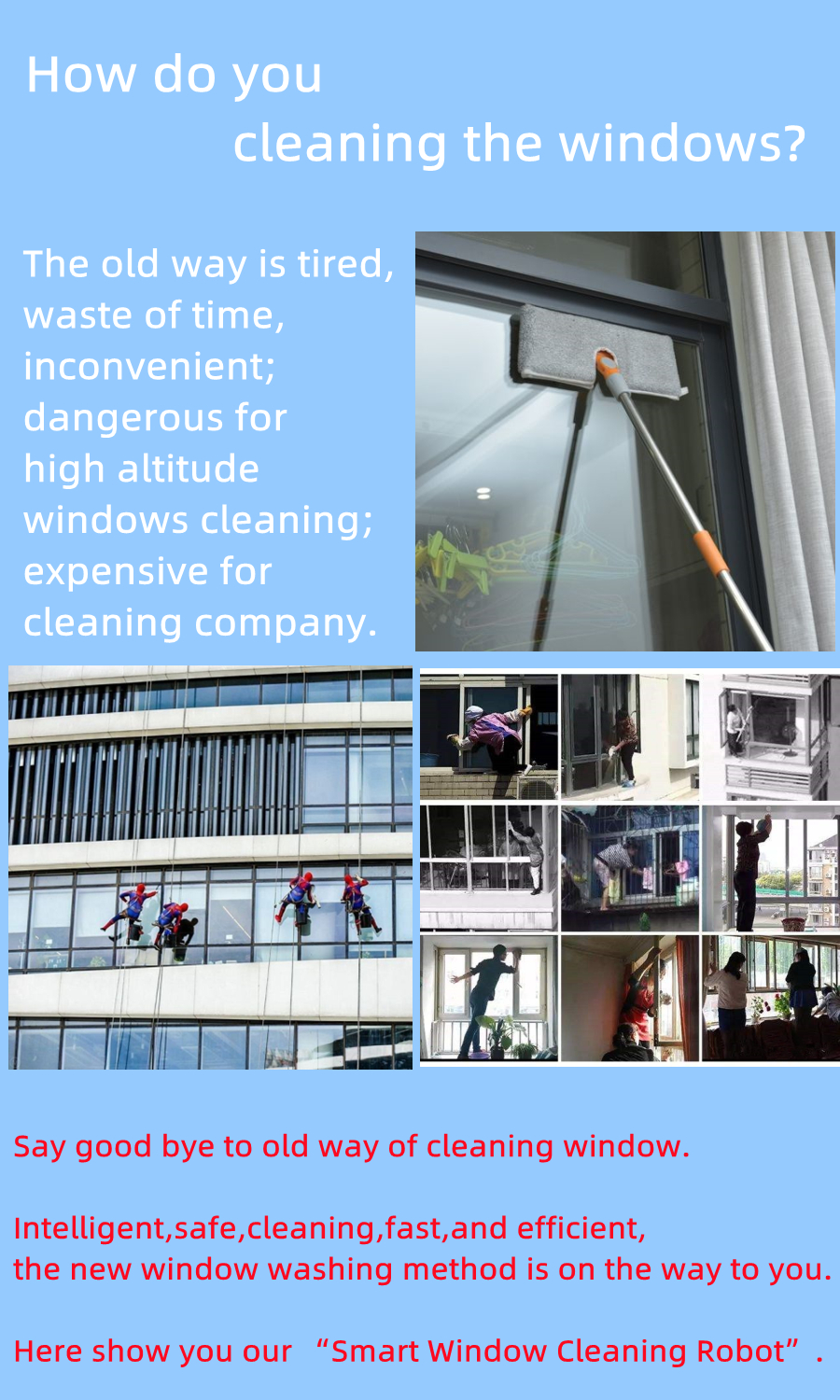 Glass Sweeping Window Cleaner Robot Customize High Rise Window Cleaning Robot