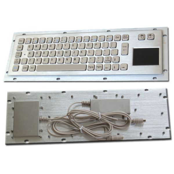 Vandal proof industrial Computer Kiosk keyboard with Stainless steel panel mount